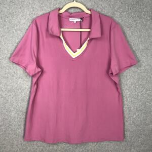 Sincerely Jules Polo Shirt XL Pink Active Pickleball Performance Activewear